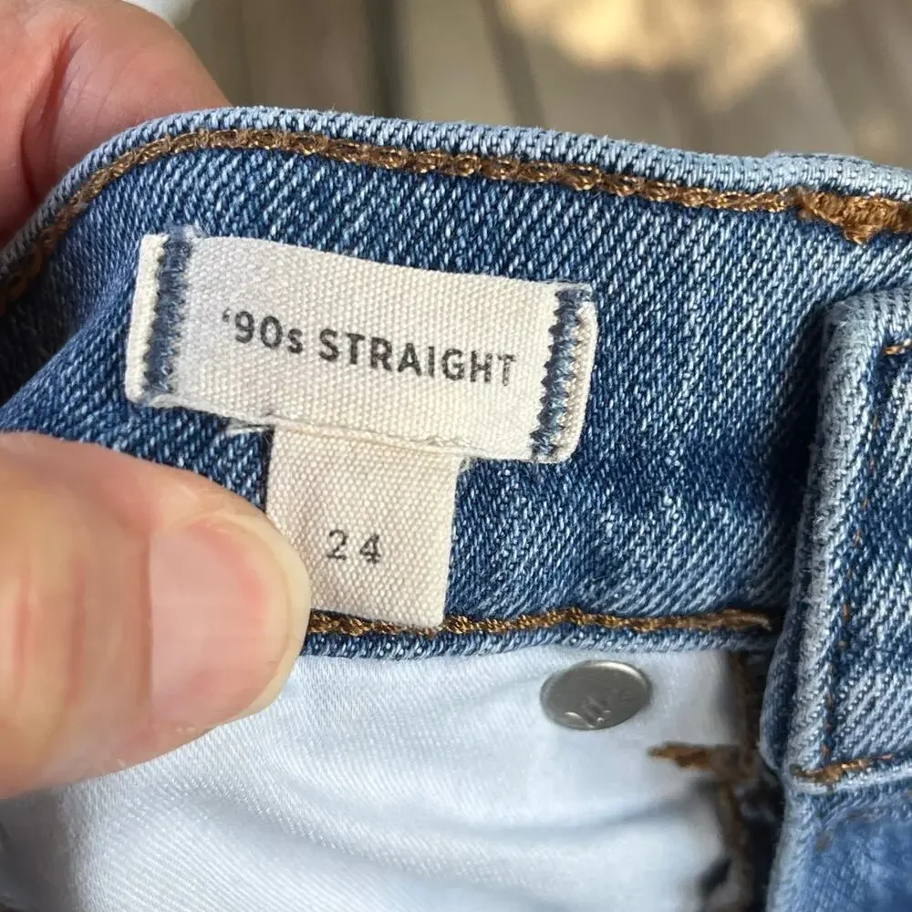 Madewell Women's 90's Straight Jeans Light Wash High Waisted Size 24